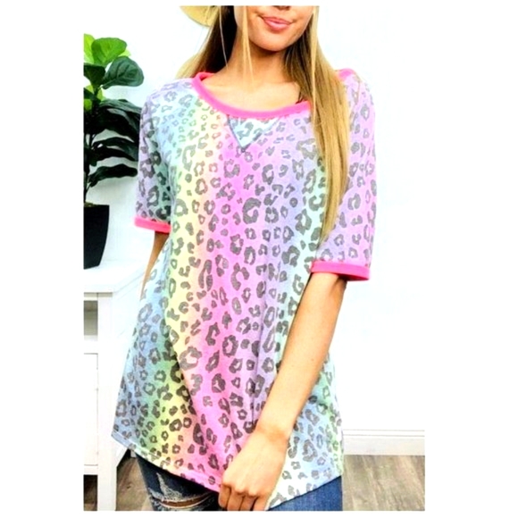 Bibi Leopard Print Knit Top main image 1